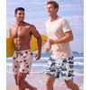 image:imageCOOFANDY Men Swim Trunk with Compression Liner 2 in 1 Swimwear Bathing Suit Quick Dry Board ShortP Navy Blue Coconut Tree