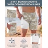 image:imageCOOFANDY Men Swim Trunk with Compression Liner 2 in 1 Swimwear Bathing Suit Quick Dry Board ShortP Plam Leaf