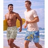 image:imageCOOFANDY Men Swim Trunk with Compression Liner 2 in 1 Swimwear Bathing Suit Quick Dry Board ShortP Plam Leaf