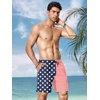 image:imageCOOFANDY Men Swim Trunk with Compression Liner 2 in 1 Swimwear Bathing Suit Quick Dry Board ShortPrint American Flag 2