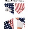 image:imageCOOFANDY Men Swim Trunk with Compression Liner 2 in 1 Swimwear Bathing Suit Quick Dry Board ShortPrint American Flag 2