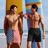 image:imageCOOFANDY Men Swim Trunk with Compression Liner 2 in 1 Swimwear Bathing Suit Quick Dry Board ShortPrint American Flag 2