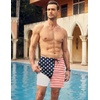 image:imageCOOFANDY Men Swim Trunk with Compression Liner 2 in 1 Swimwear Bathing Suit Quick Dry Board ShortPrint American Flag 2