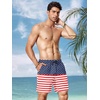 image:imageCOOFANDY Men Swim Trunk with Compression Liner 2 in 1 Swimwear Bathing Suit Quick Dry Board ShortPrint American Flag