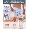 image:imageCOOFANDY Men Swim Trunk with Compression Liner 2 in 1 Swimwear Bathing Suit Quick Dry Board ShortPrint American Flag3