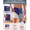 image:imageCOOFANDY Men Swim Trunk with Compression Liner 2 in 1 Swimwear Bathing Suit Quick Dry Board ShortPrint American Flag4