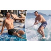 image:imageCOOFANDY Men Swim Trunk with Compression Liner 2 in 1 Swimwear Bathing Suit Quick Dry Board ShortPrint Black American Flag
