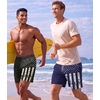 image:imageCOOFANDY Men Swim Trunk with Compression Liner 2 in 1 Swimwear Bathing Suit Quick Dry Board ShortPrint Black American Flag