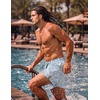 image:imageCOOFANDY Men Swim Trunk with Compression Liner 2 in 1 Swimwear Bathing Suit Quick Dry Board ShortPrint Blue Plam Leaf