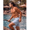 image:imageCOOFANDY Men Swim Trunk with Compression Liner 2 in 1 Swimwear Bathing Suit Quick Dry Board ShortPrint Blue Stripe