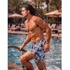 image:imageCOOFANDY Men Swim Trunk with Compression Liner 2 in 1 Swimwear Bathing Suit Quick Dry Board ShortPrint Navy Blue Flowers