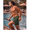 image:imageCOOFANDY Men Swim Trunk with Compression Liner 2 in 1 Swimwear Bathing Suit Quick Dry Board ShortPrinted Army Green