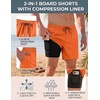 image:imageCOOFANDY Men Swim Trunk with Compression Liner 2 in 1 Swimwear Bathing Suit Quick Dry Board ShortRed Orange