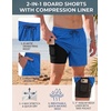 image:imageCOOFANDY Men Swim Trunk with Compression Liner 2 in 1 Swimwear Bathing Suit Quick Dry Board ShortRoyal Blue