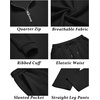 image:imageCOOFANDY Mens 2 Piece Tracksuit Set Polo Athletic Sweatsuit Quarter Zip Jogging Long Sleeve Casual Sports OutfitsAll Black