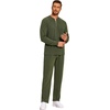 image:imageCOOFANDY Mens 2 Piece Tracksuit Set Polo Athletic Sweatsuit Quarter Zip Jogging Long Sleeve Casual Sports OutfitsArmy Green