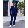 image:imageCOOFANDY Mens 2 Piece Tracksuit Set Polo Athletic Sweatsuit Quarter Zip Jogging Long Sleeve Casual Sports OutfitsBlue