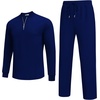 image:imageCOOFANDY Mens 2 Piece Tracksuit Set Polo Athletic Sweatsuit Quarter Zip Jogging Long Sleeve Casual Sports OutfitsBlue