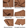 image:imageCOOFANDY Mens 2 Piece Tracksuit Set Polo Athletic Sweatsuit Quarter Zip Jogging Long Sleeve Casual Sports OutfitsLight Brown