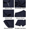 image:imageCOOFANDY Mens 2 Piece Tracksuit Set Polo Athletic Sweatsuit Quarter Zip Jogging Long Sleeve Casual Sports OutfitsNavy Blue