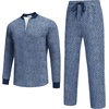 image:imageCOOFANDY Mens 2 Piece Tracksuit Set Polo Athletic Sweatsuit Quarter Zip Jogging Long Sleeve Casual Sports OutfitsNavy Blue Jacquard