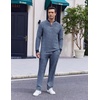 image:imageCOOFANDY Mens 2 Piece Tracksuit Set Polo Athletic Sweatsuit Quarter Zip Jogging Long Sleeve Casual Sports OutfitsNavy Blue Jacquard