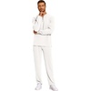 image:imageCOOFANDY Mens 2 Piece Tracksuit Set Polo Athletic Sweatsuit Quarter Zip Jogging Long Sleeve Casual Sports OutfitsWhite