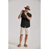 image:imageCOOFANDY Mens Button Down Shirt Short Sleeve Casual Shirts Summer Beach Textured Shirts with PocketBlack