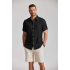 image:imageCOOFANDY Mens Button Down Shirt Short Sleeve Casual Shirts Summer Beach Textured Shirts with PocketBlack