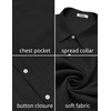 image:imageCOOFANDY Mens Button Down Shirt Short Sleeve Casual Shirts Summer Beach Textured Shirts with PocketBlack