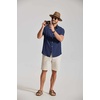 image:imageCOOFANDY Mens Button Down Shirt Short Sleeve Casual Shirts Summer Beach Textured Shirts with PocketDark Blue