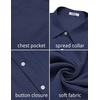 image:imageCOOFANDY Mens Button Down Shirt Short Sleeve Casual Shirts Summer Beach Textured Shirts with PocketDark Blue