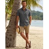 image:imageCOOFANDY Mens Button Down Shirt Short Sleeve Casual Shirts Summer Beach Textured Shirts with PocketDark Grey