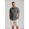 image:imageCOOFANDY Mens Button Down Shirt Short Sleeve Casual Shirts Summer Beach Textured Shirts with PocketDark Grey