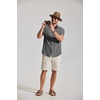 image:imageCOOFANDY Mens Button Down Shirt Short Sleeve Casual Shirts Summer Beach Textured Shirts with PocketDark Grey