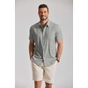 image:imageCOOFANDY Mens Button Down Shirt Short Sleeve Casual Shirts Summer Beach Textured Shirts with PocketGreen