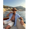 image:imageCOOFANDY Mens Button Down Shirt Short Sleeve Casual Shirts Summer Beach Textured Shirts with PocketLight Blue