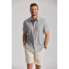 image:imageCOOFANDY Mens Button Down Shirt Short Sleeve Casual Shirts Summer Beach Textured Shirts with PocketLight Grey
