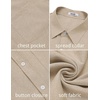 image:imageCOOFANDY Mens Button Down Shirt Short Sleeve Casual Shirts Summer Beach Textured Shirts with PocketLight Khaki
