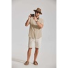 image:imageCOOFANDY Mens Button Down Shirt Short Sleeve Casual Shirts Summer Beach Textured Shirts with PocketLight Khaki