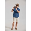 image:imageCOOFANDY Mens Button Down Shirt Short Sleeve Casual Shirts Summer Beach Textured Shirts with PocketNavy Blue