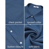 image:imageCOOFANDY Mens Button Down Shirt Short Sleeve Casual Shirts Summer Beach Textured Shirts with PocketNavy Blue