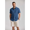 image:imageCOOFANDY Mens Button Down Shirt Short Sleeve Casual Shirts Summer Beach Textured Shirts with PocketNavy Blue