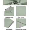 image:imageCOOFANDY Mens Button Down Shirts Short Sleeve Casual Cotton Shirts Summer Beach Wedding Shirt with PocketLight Green