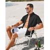image:imageCOOFANDY Mens Button Down Short Sleeve Linen Shirt Casual Summer Beach Vacation ShirtsBlack