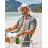 image:imageCOOFANDY Mens Button Down Short Sleeve Linen Shirt Casual Summer Beach Vacation ShirtsLight Grey