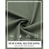 image:imageCOOFANDY Mens Button Down Short Sleeve Shirt Casual Summer Stretch Denim Dress Shirts with PocketArmy Green