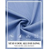 image:imageCOOFANDY Mens Button Down Short Sleeve Shirt Casual Summer Stretch Denim Dress Shirts with PocketLight Blue