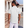 image:imageCOOFANDY Mens Button Down Short Sleeve Shirt Casual Summer Stretch Denim Dress Shirts with PocketWhite
