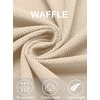image:imageCOOFANDY Mens Button Down Waffle Shirt Jacket Casual Long Sleeve Shacket Lightweight Overshirts with Flap PocketsBeige